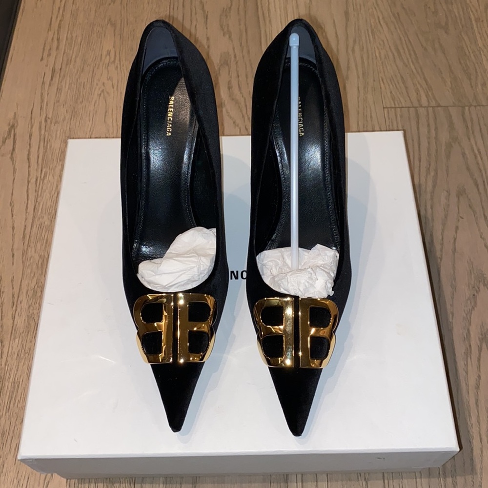 Balenciaga velour pumps